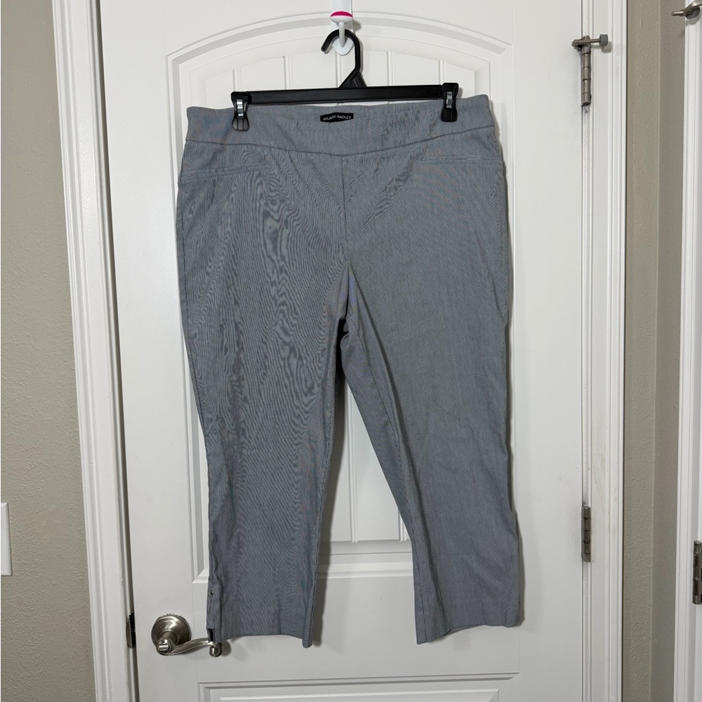 Gray and white striped XXL pants